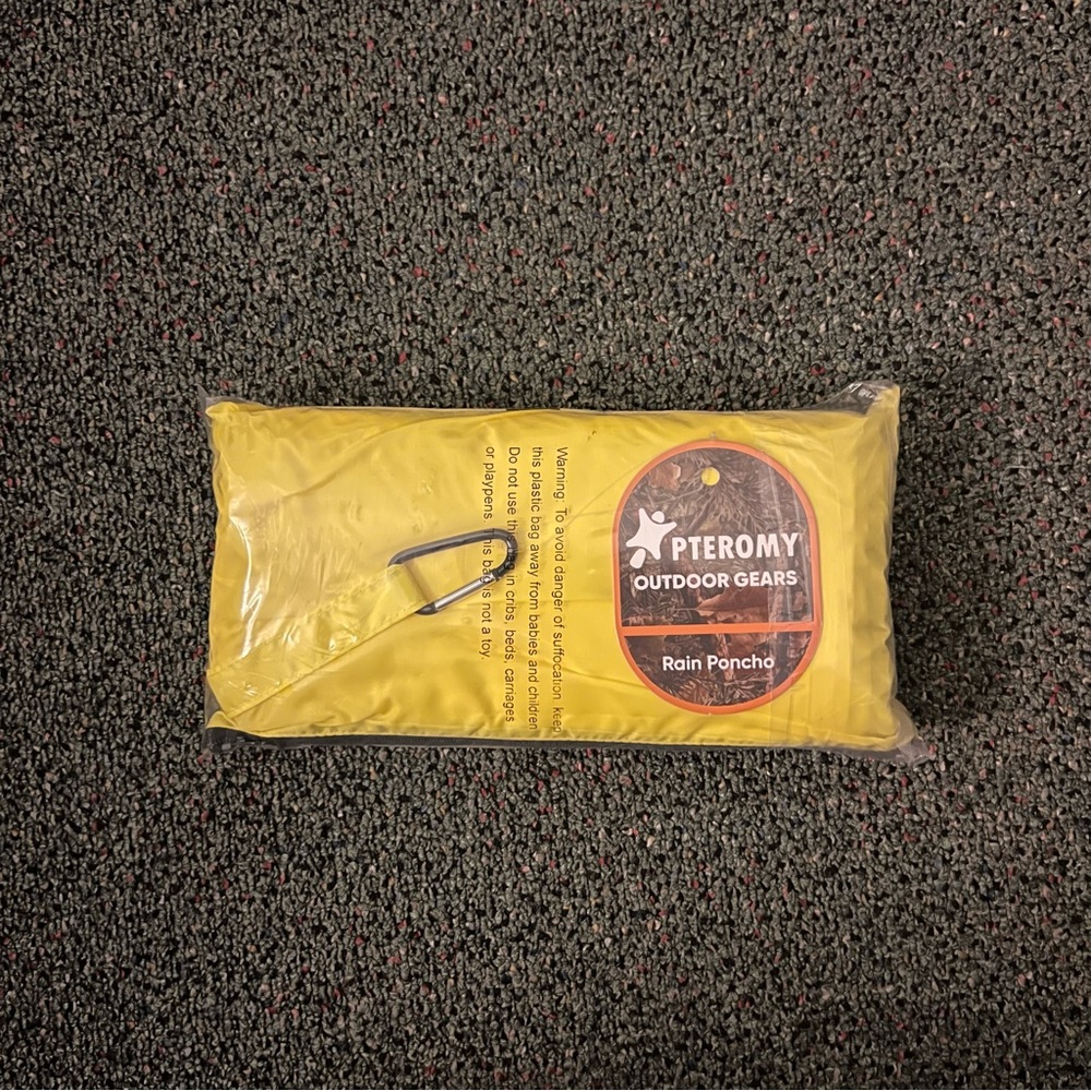 AMAZON Unisex Oversized Big Lightweight Foldable Yellow Waterproof Raincoat Zip - Picture 15 of 15